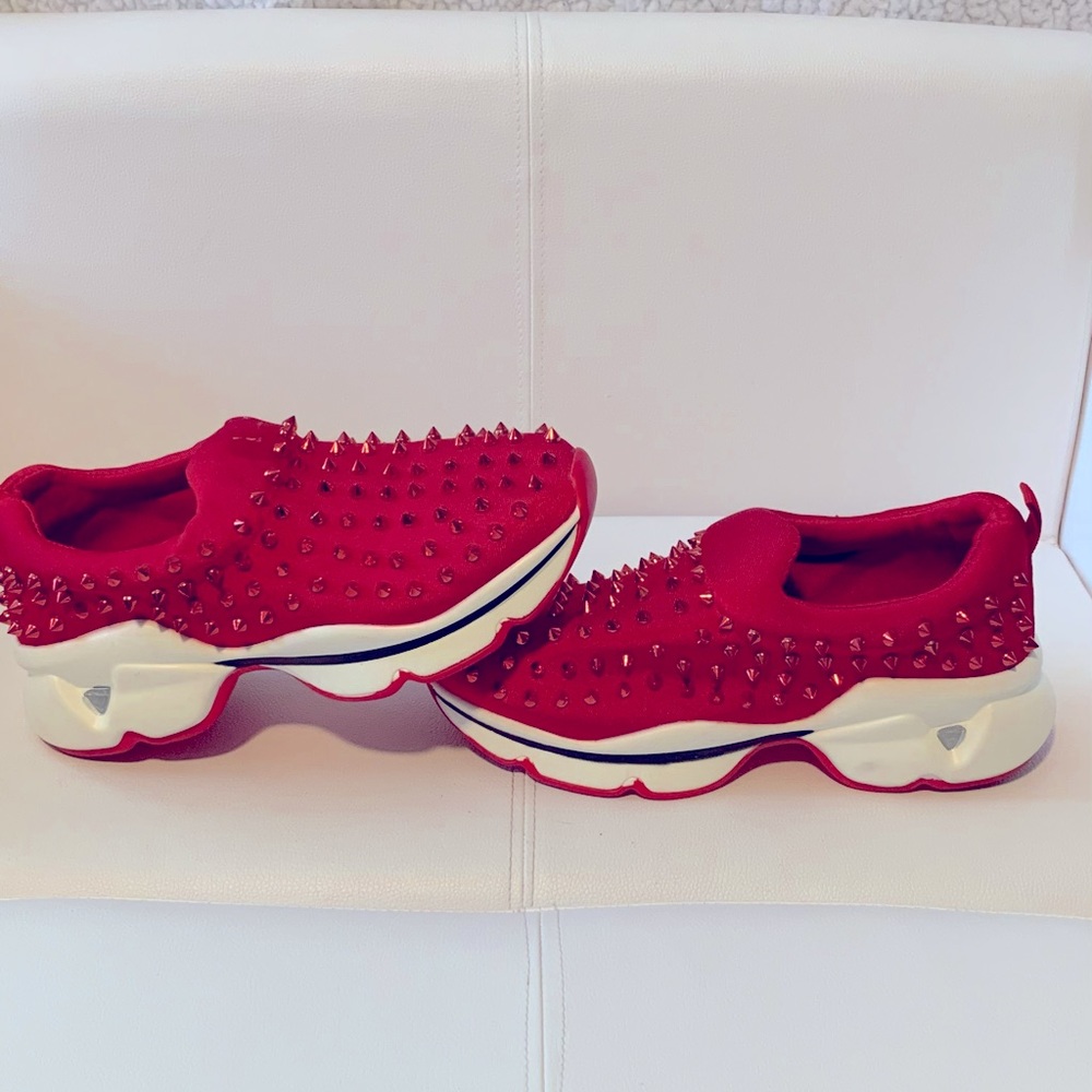 Comparable to Christian Louboutin spiked sock shoe